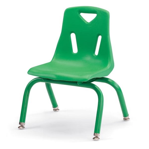 Berries Stacking Chairs with Powder-Coated Legs, 10 in. Ht, Set of 6, Green